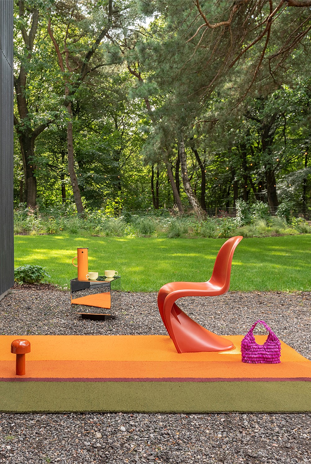 Habitat Festival Stripe Orange Outdoor Rug 230x160cm