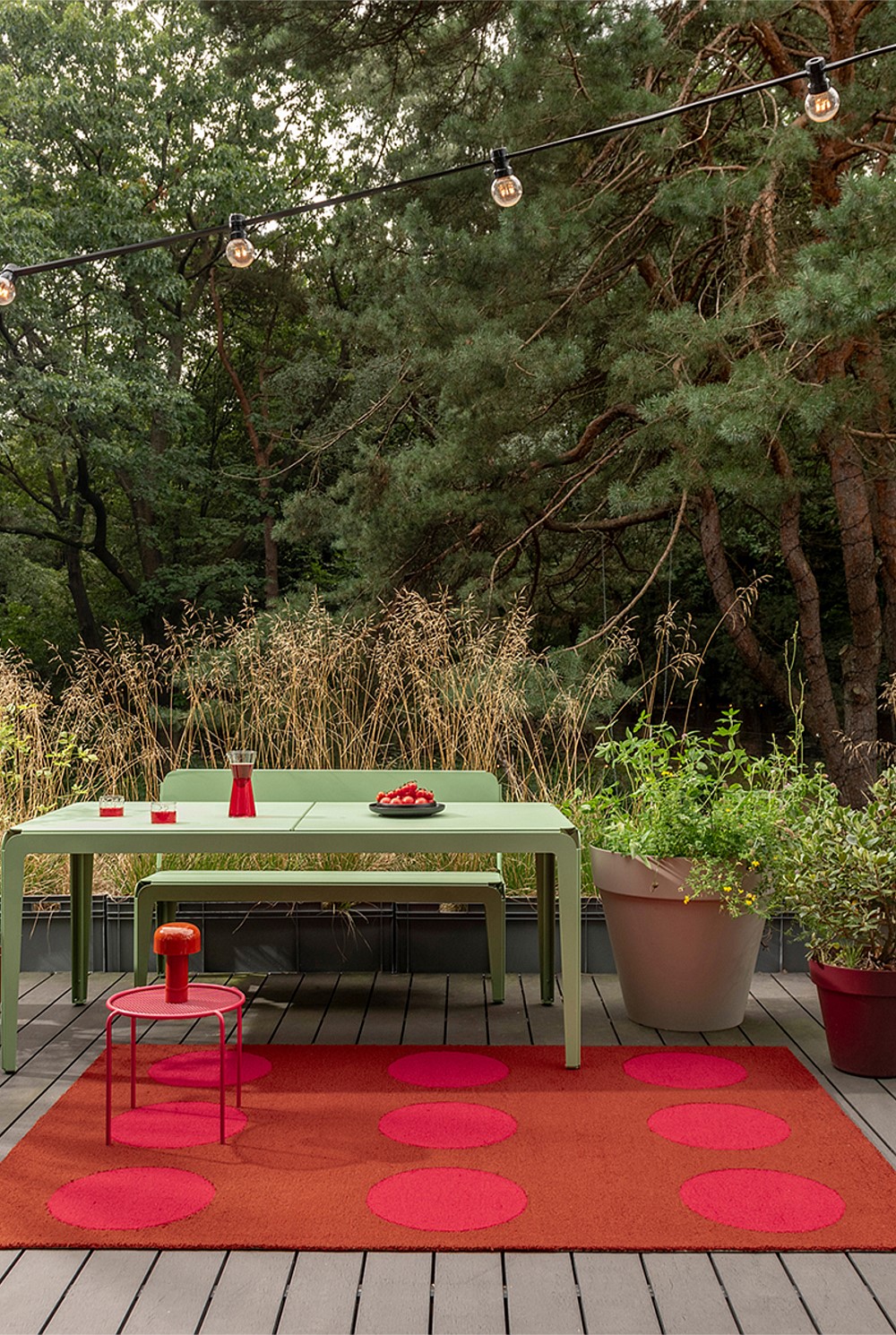 Habitat Festival Dots Red Outdoor Rug 200x140cm