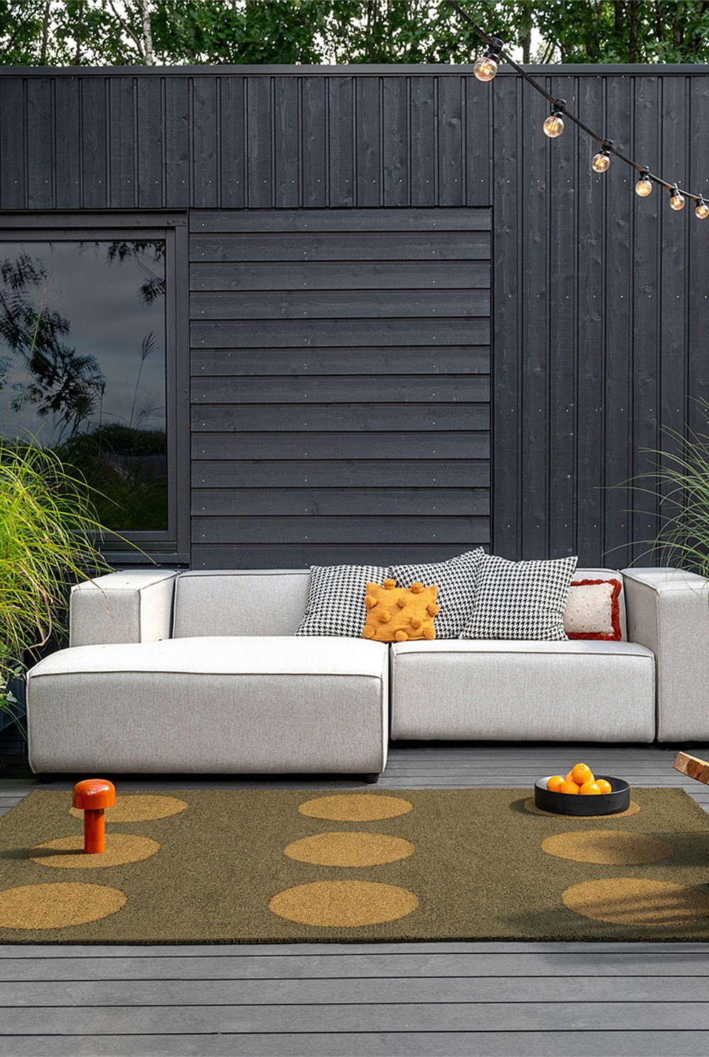 Habitat Festival Dots Olive Green Outdoor Rug 280x200cm