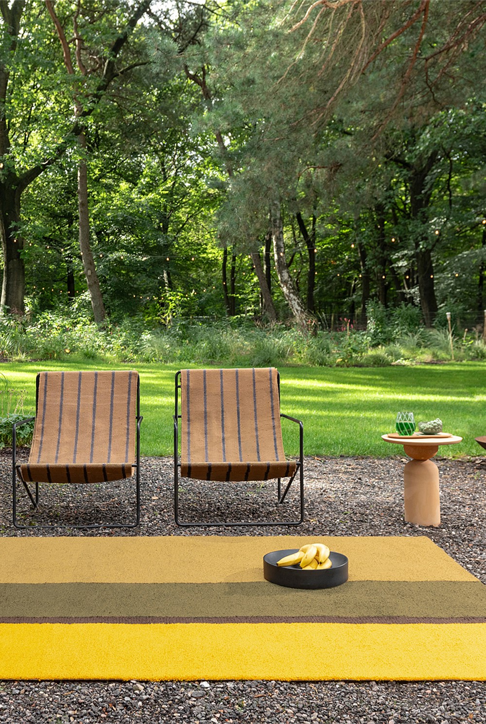 Habitat Festival Stripe Yellow Outdoor Rug 230x160cm