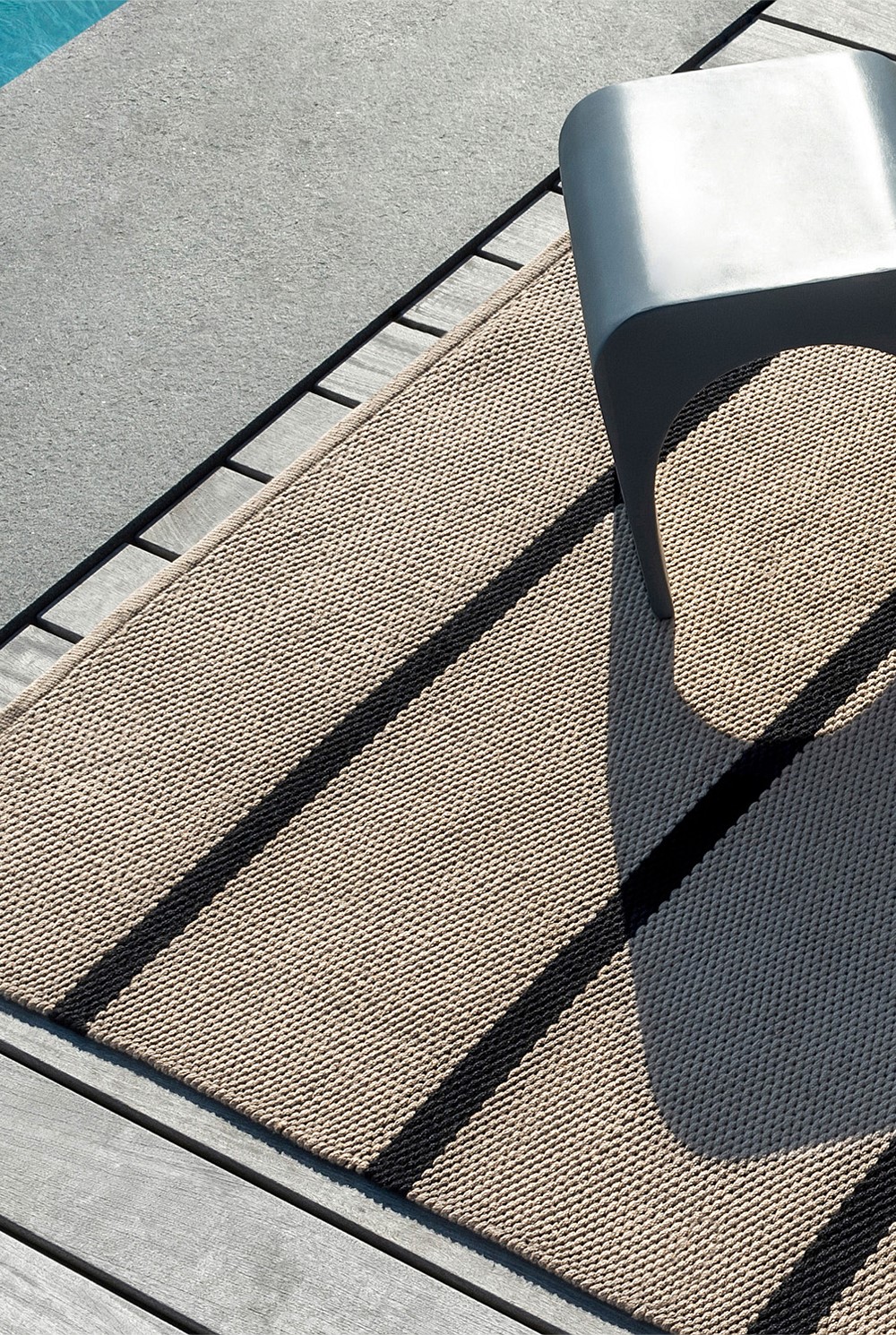 Deck Charcoal Black Outdoor Rug 230x160cm