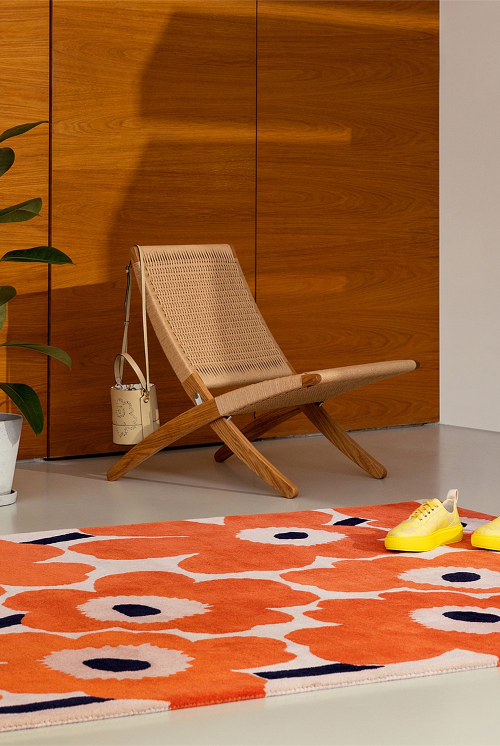 Unikko Orange Red Rug 200x140cm