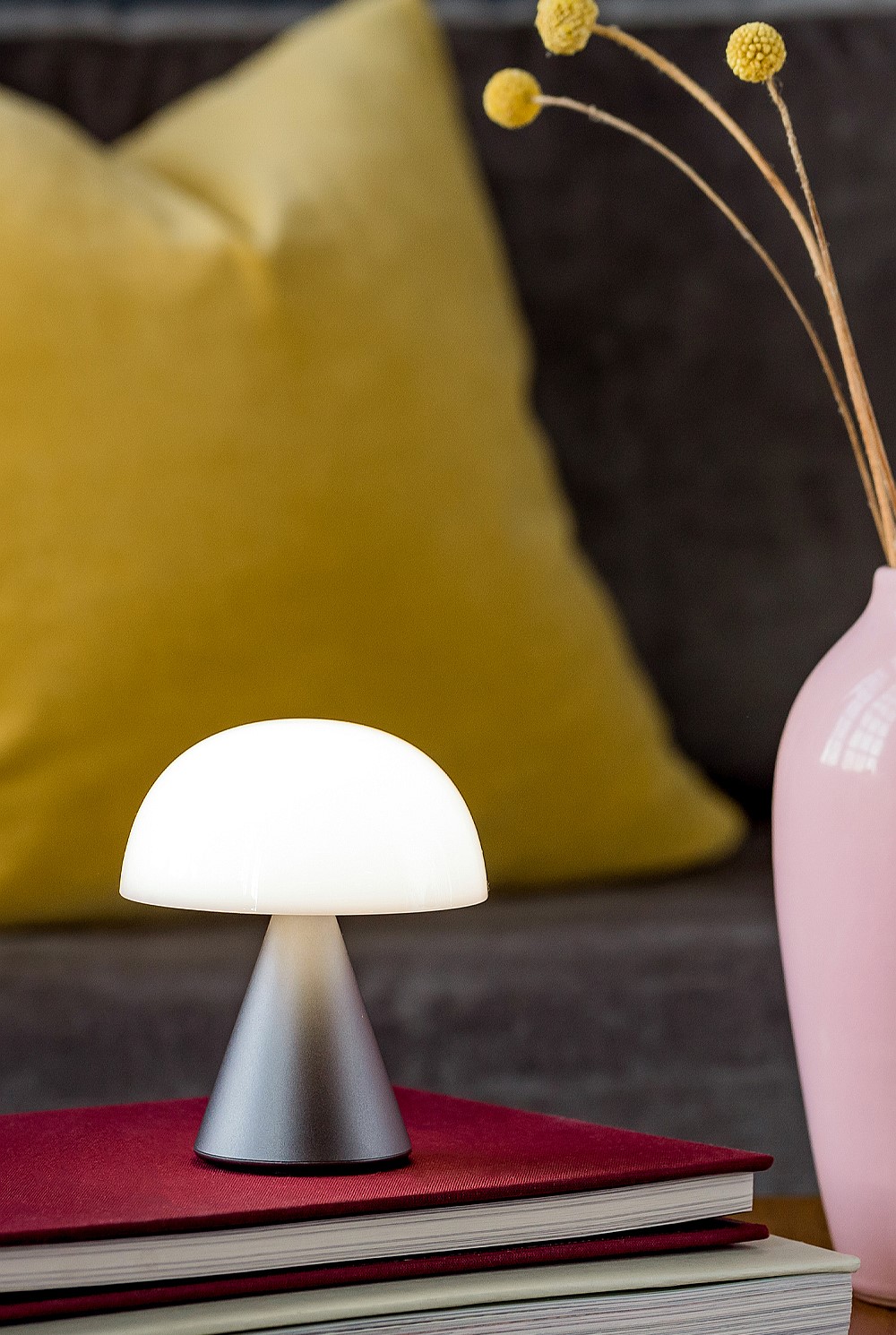 Mina M Medium Portable Led Lamp - Gunmetal