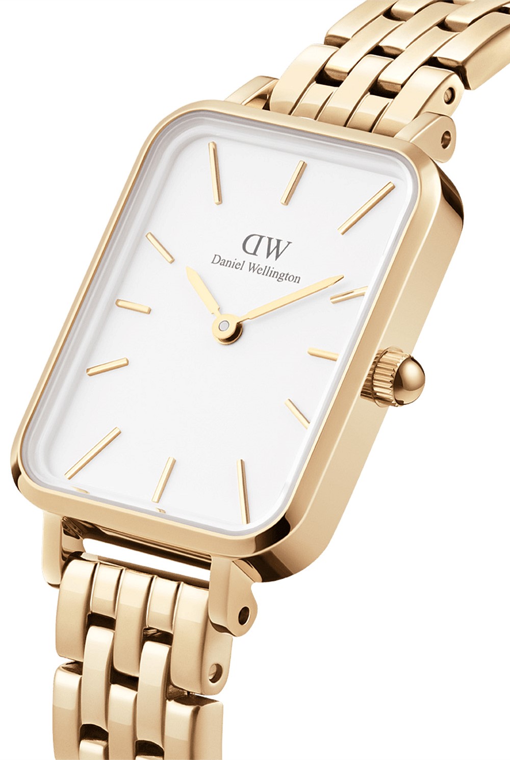 Quadro 20x26 5-link Gold & White Watch
