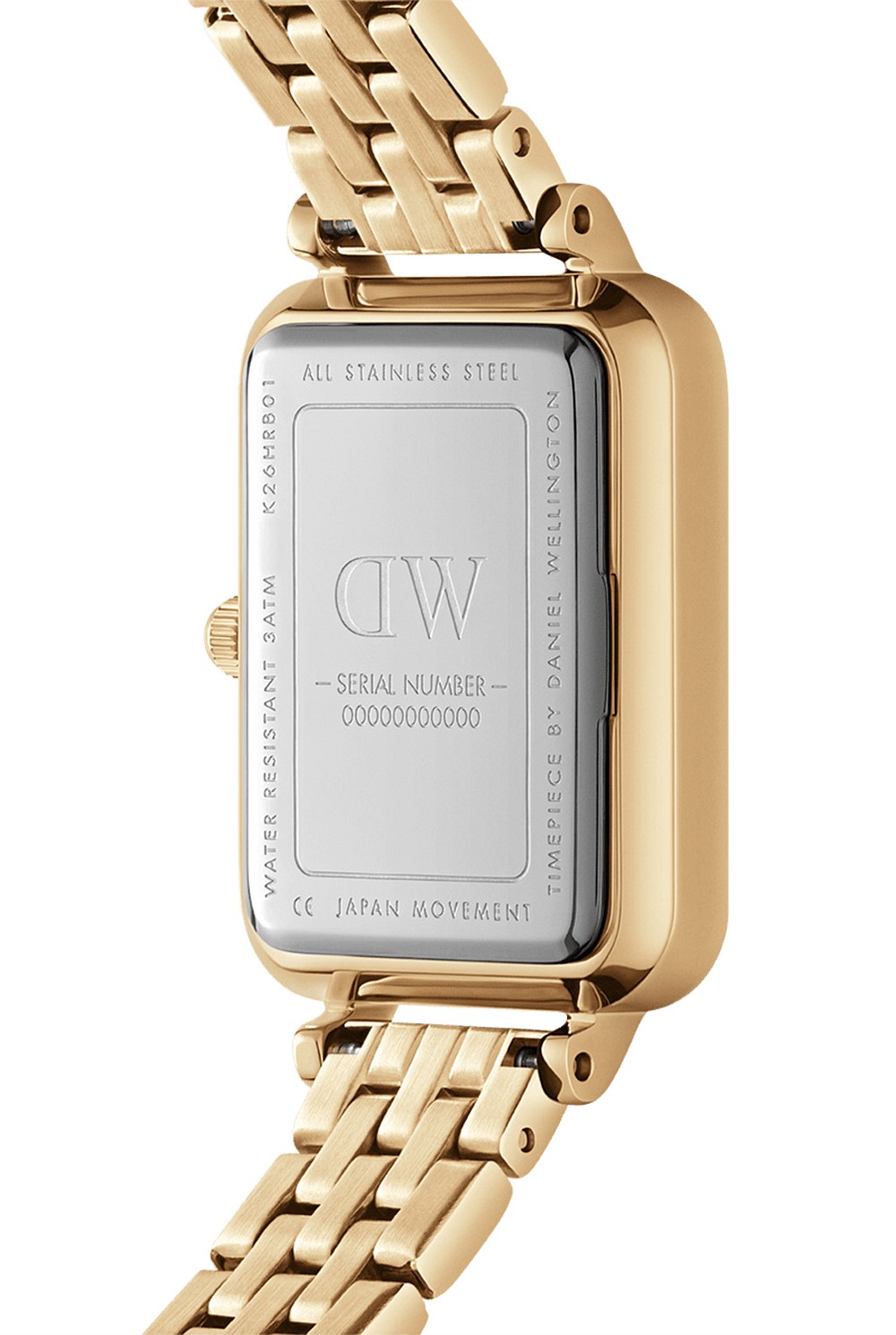 Quadro 20x26 5-link Gold & White Watch