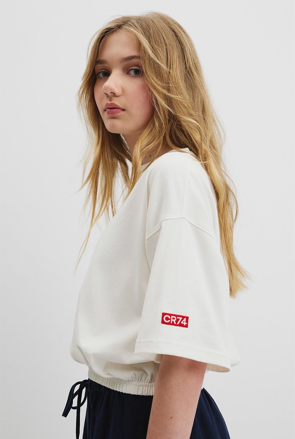 Teen Recycled Cotton Blend Elasticated T-Shirt