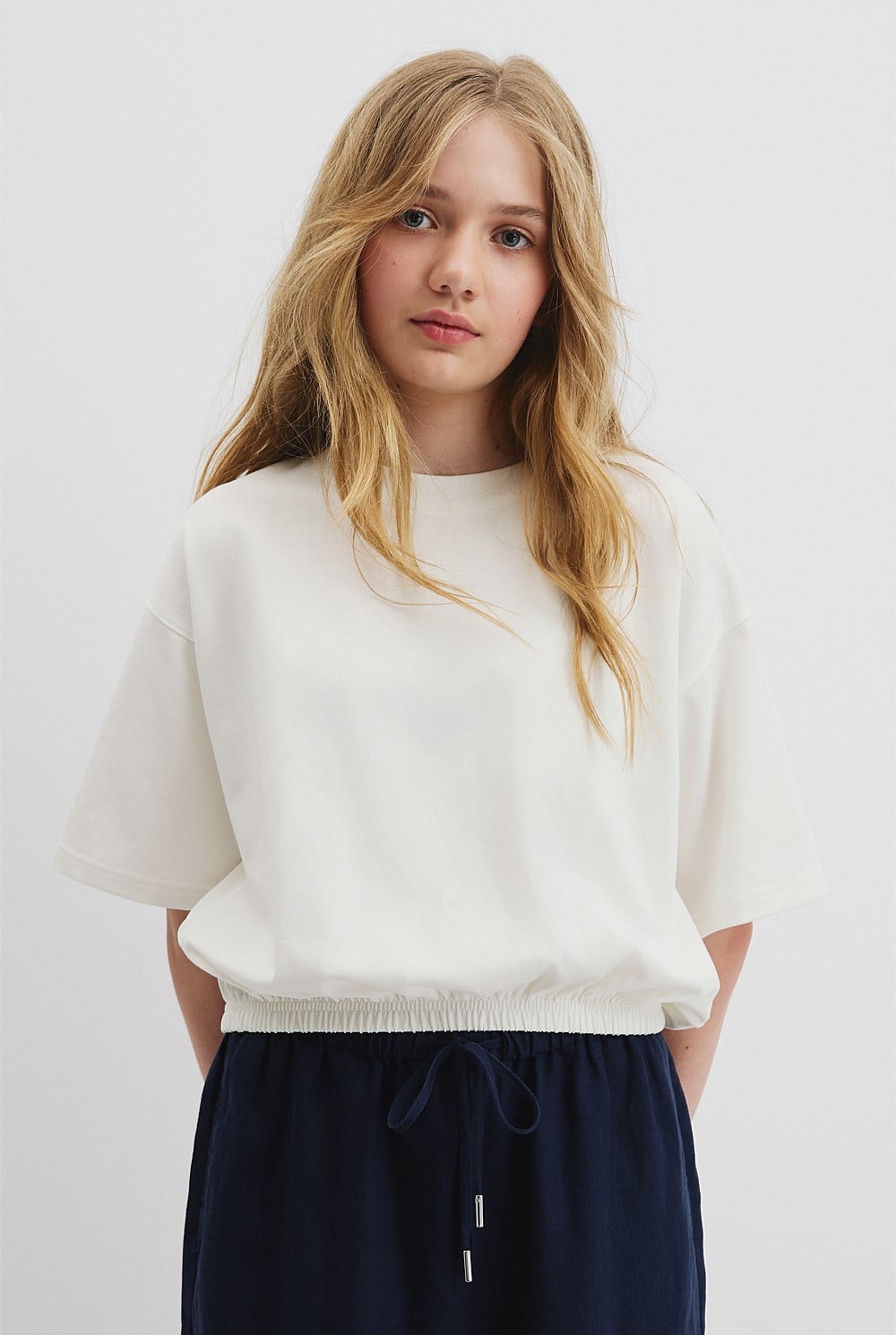 Teen Recycled Cotton Blend Elasticated T-Shirt