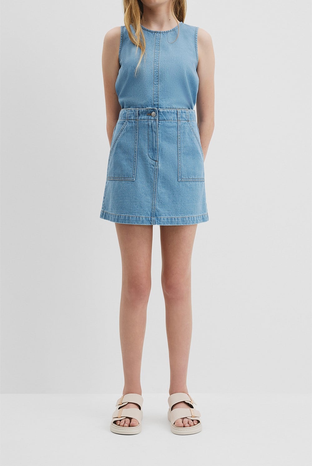 Teen Denim Pocket Mini Skirt