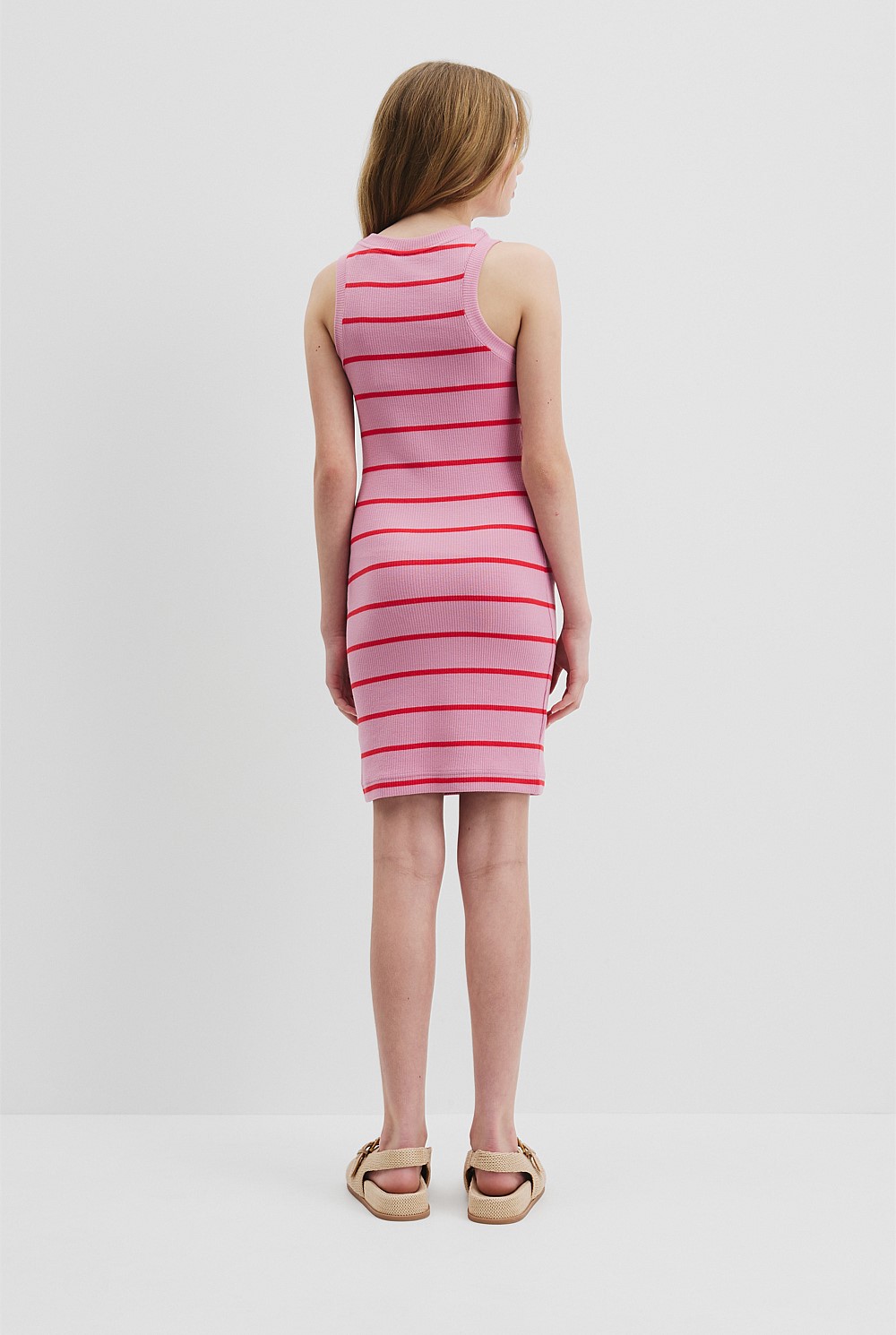 Teen Stripe Rib Tank Dress