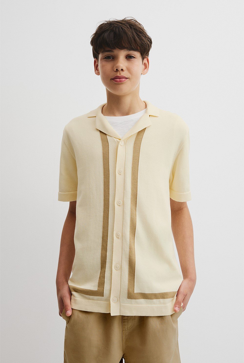 Teen Knit Stripe Detail Shirt