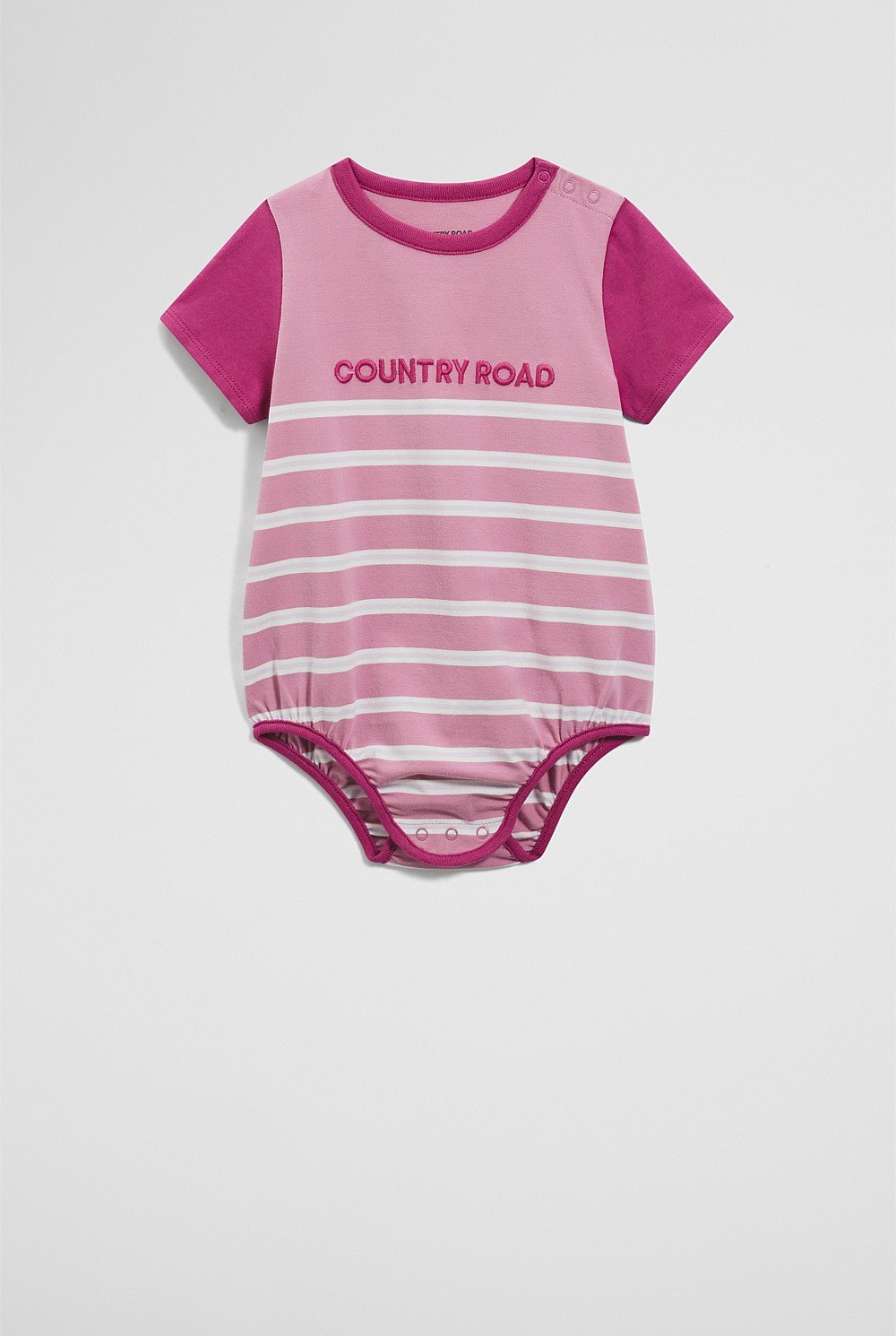 Organically Grown Cotton Stripe Logo T-Shirt Bodysuit