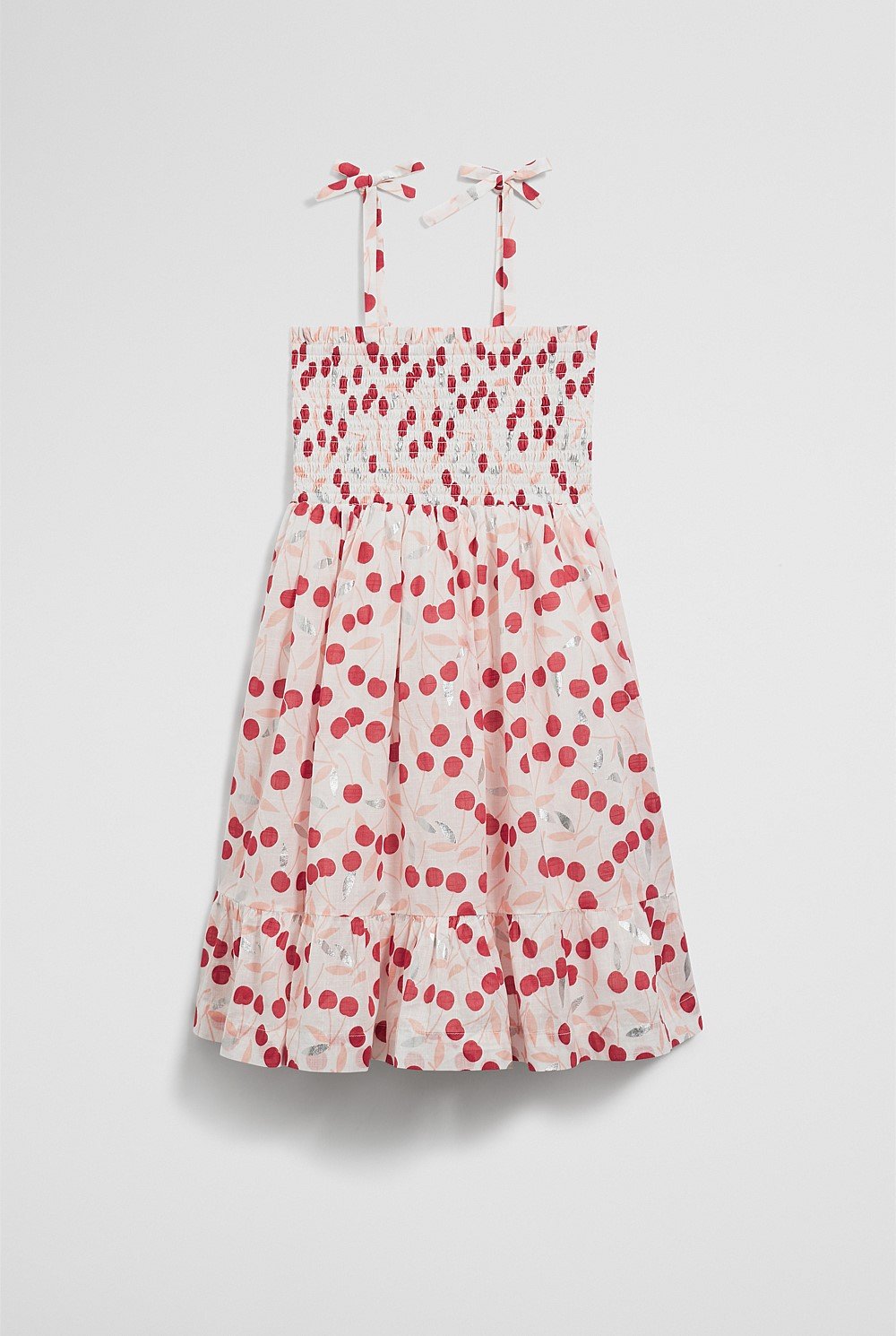 Cherry Shirred Dress
