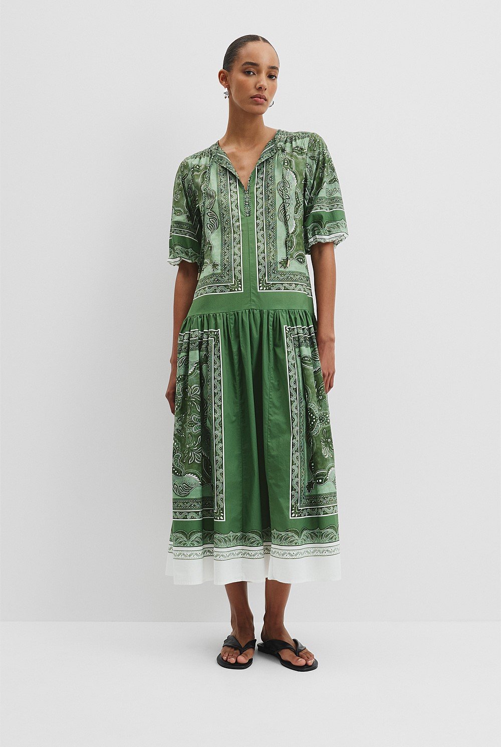 Scarf Print Maxi Dress