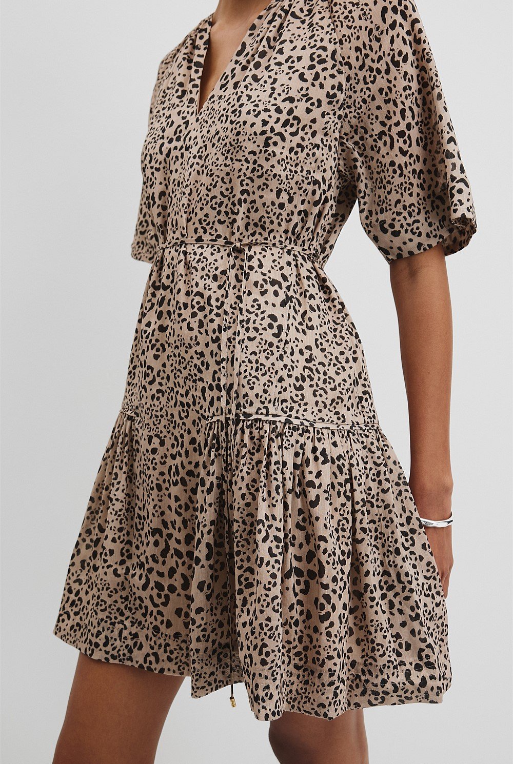 Print Tiered Mini Dress