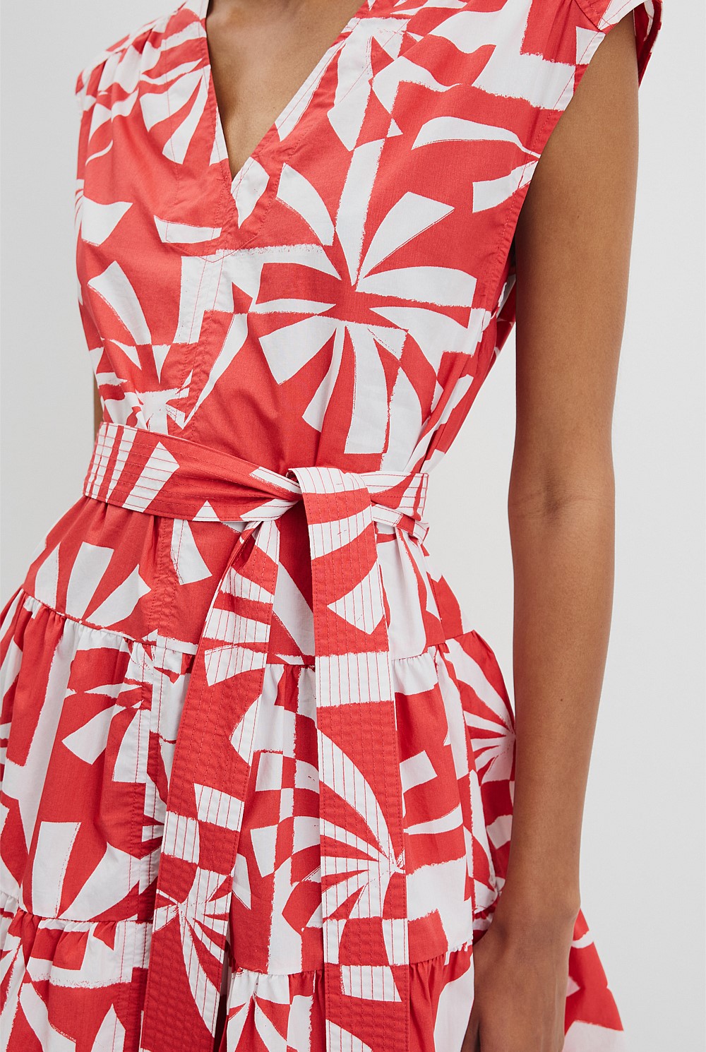 Print Tier Mini Dress