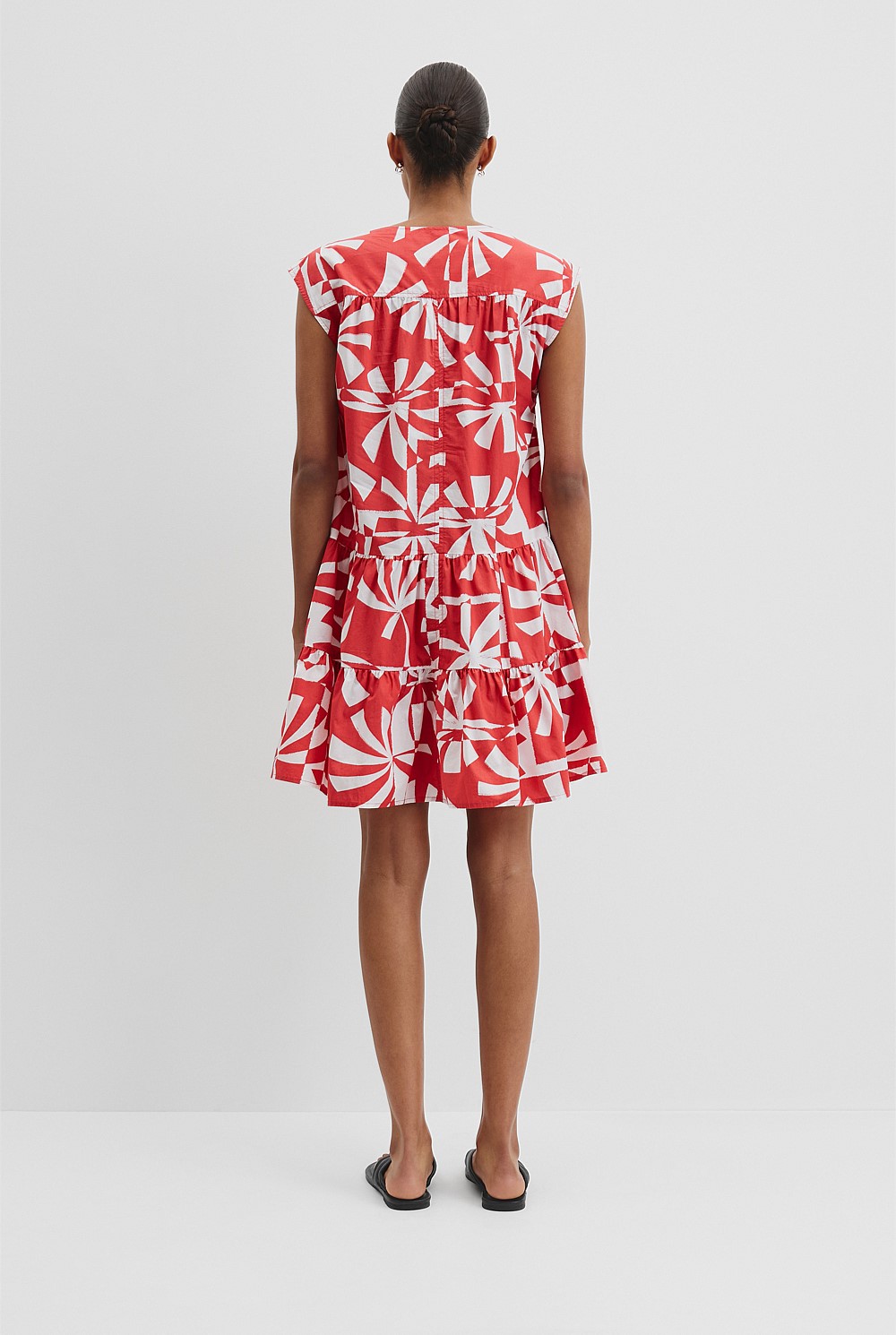 Print Tier Mini Dress