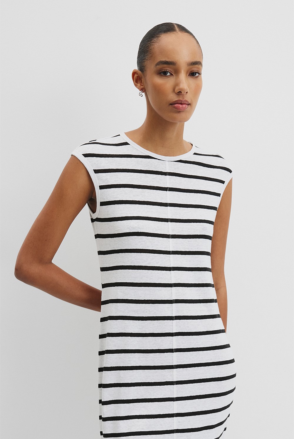 Stripe Linen Jersey Dress