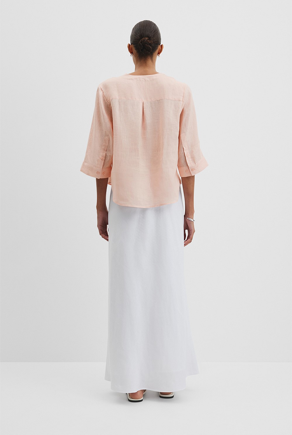 Organically Grown 3/4 Sleeve Linen Shirt