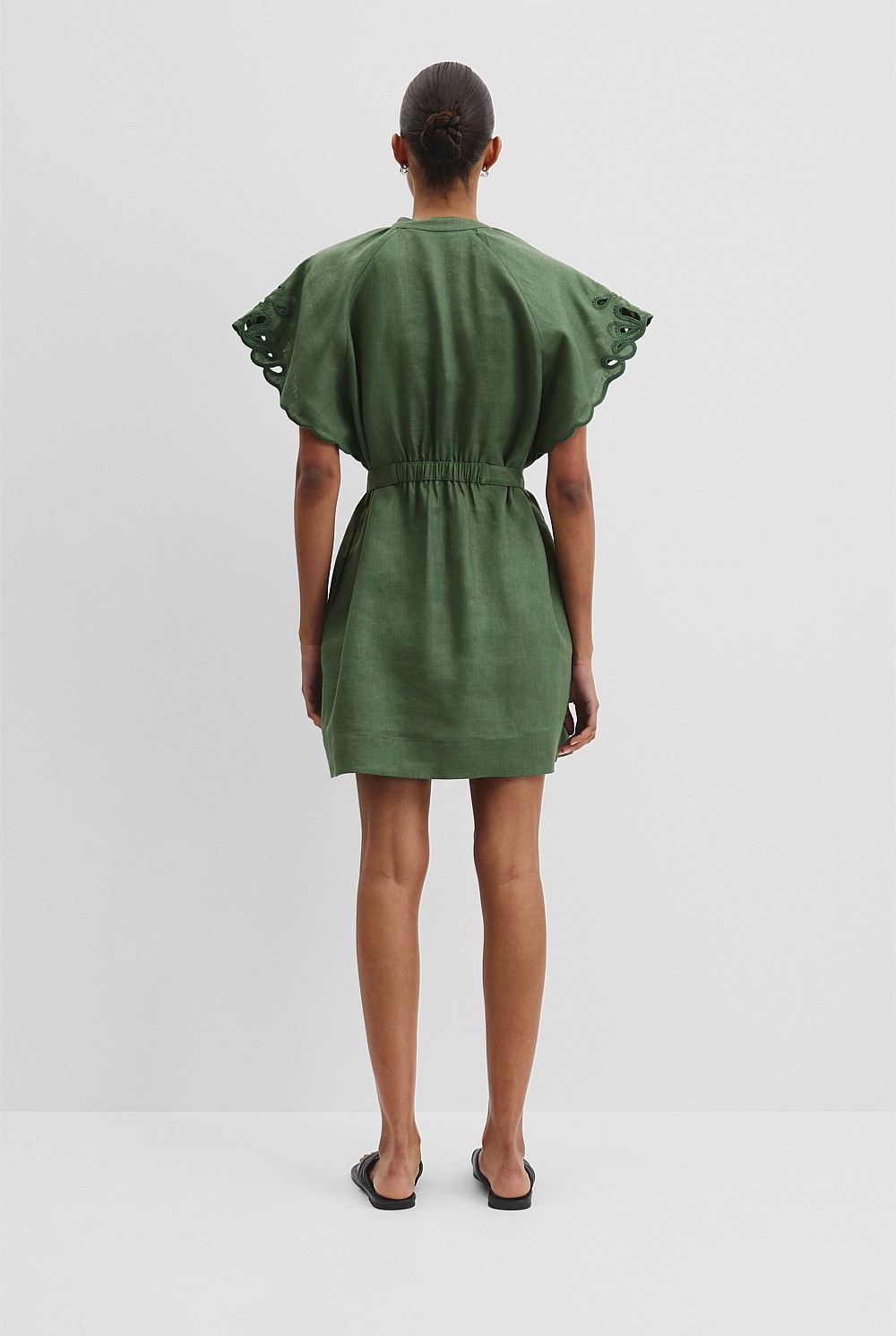 Cutwork Linen Mini Dress