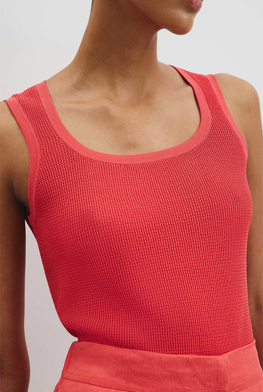 Waffle Crew Knit Tank