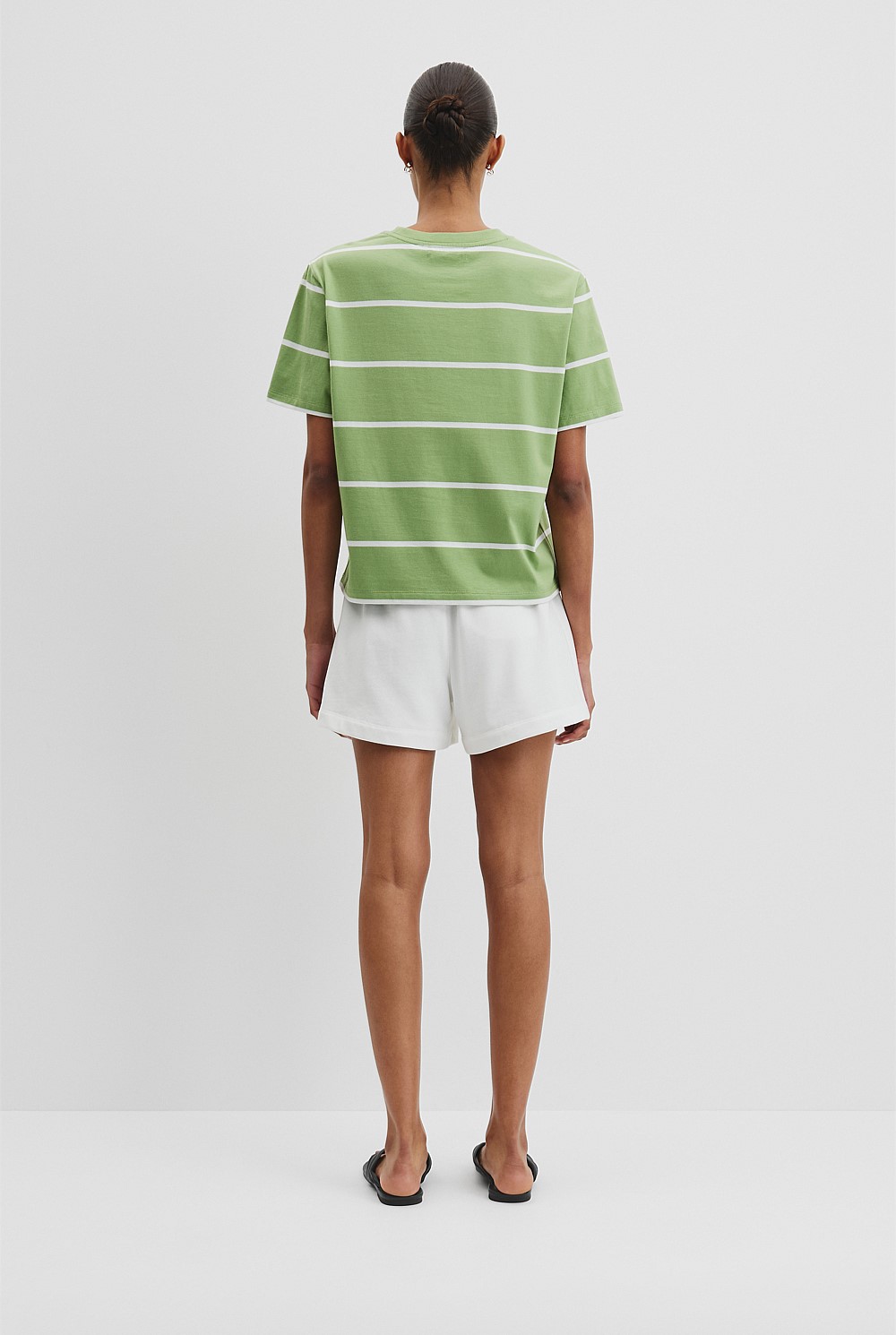 Australian Cotton Stripe CR Logo T-Shirt