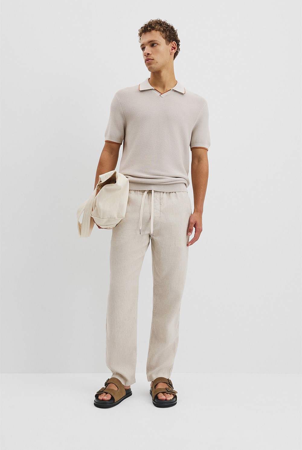 Australian Cotton V-Neck Knit Polo