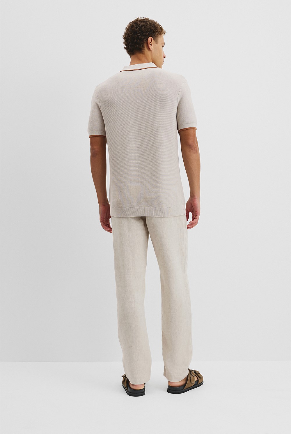 Australian Cotton V-Neck Knit Polo