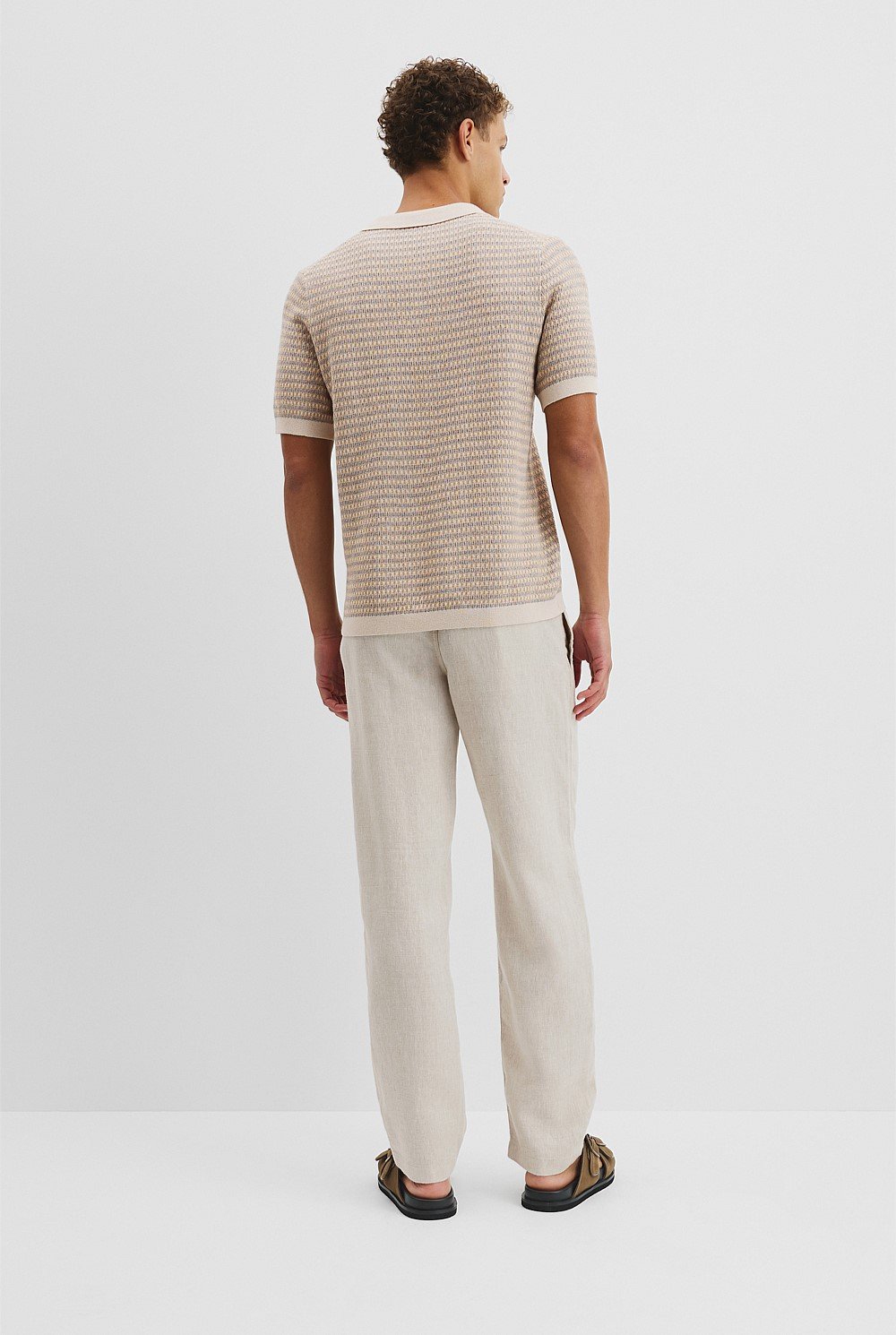Cotton Linen Textured Check Knit
