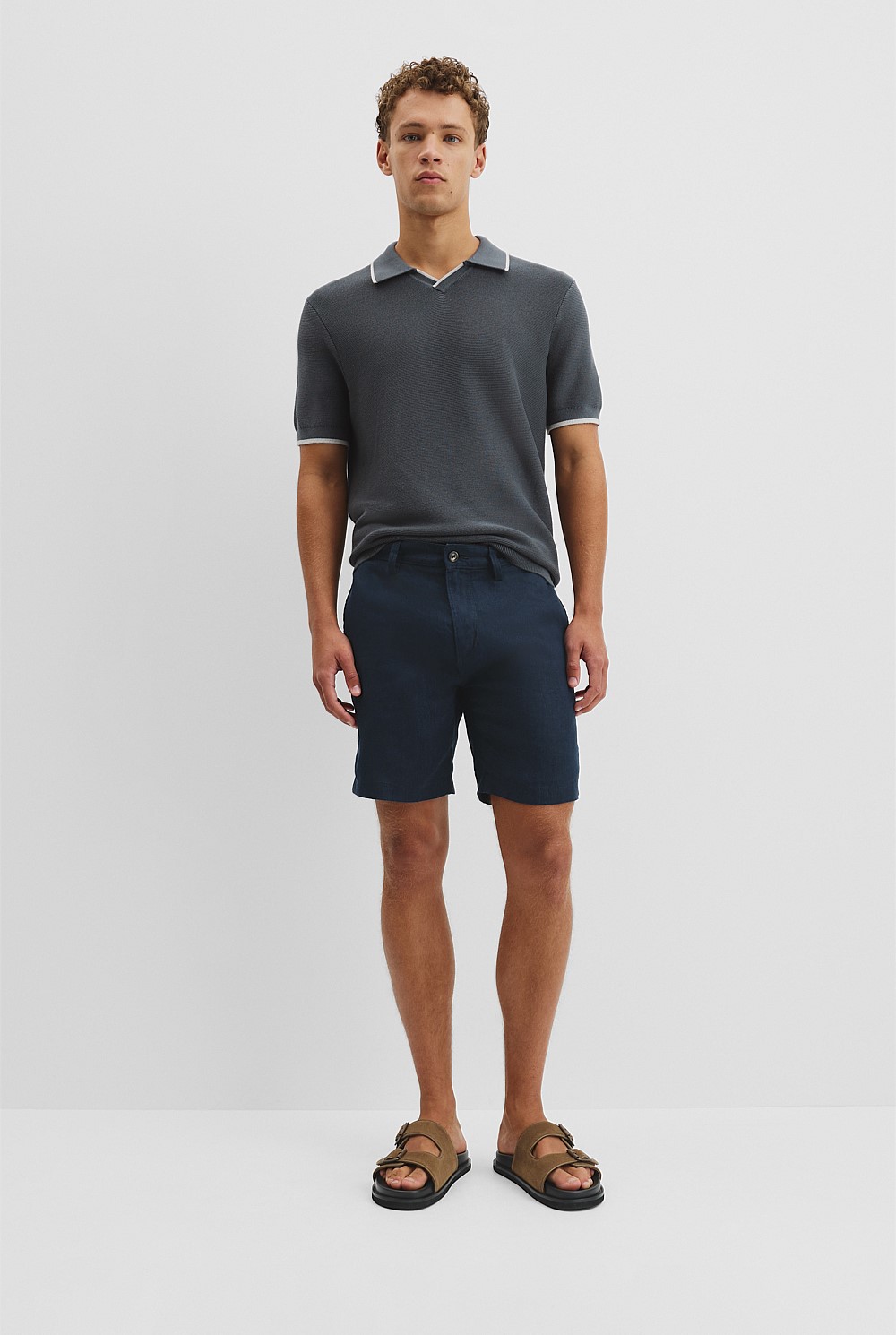 Australian Cotton V-Neck Knit Polo