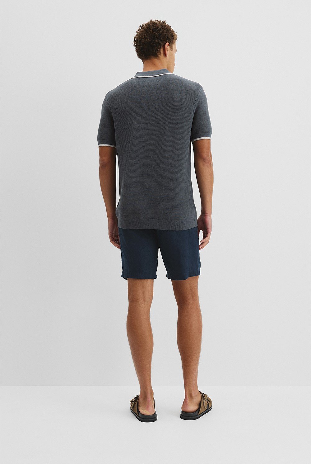 Australian Cotton V-Neck Knit Polo