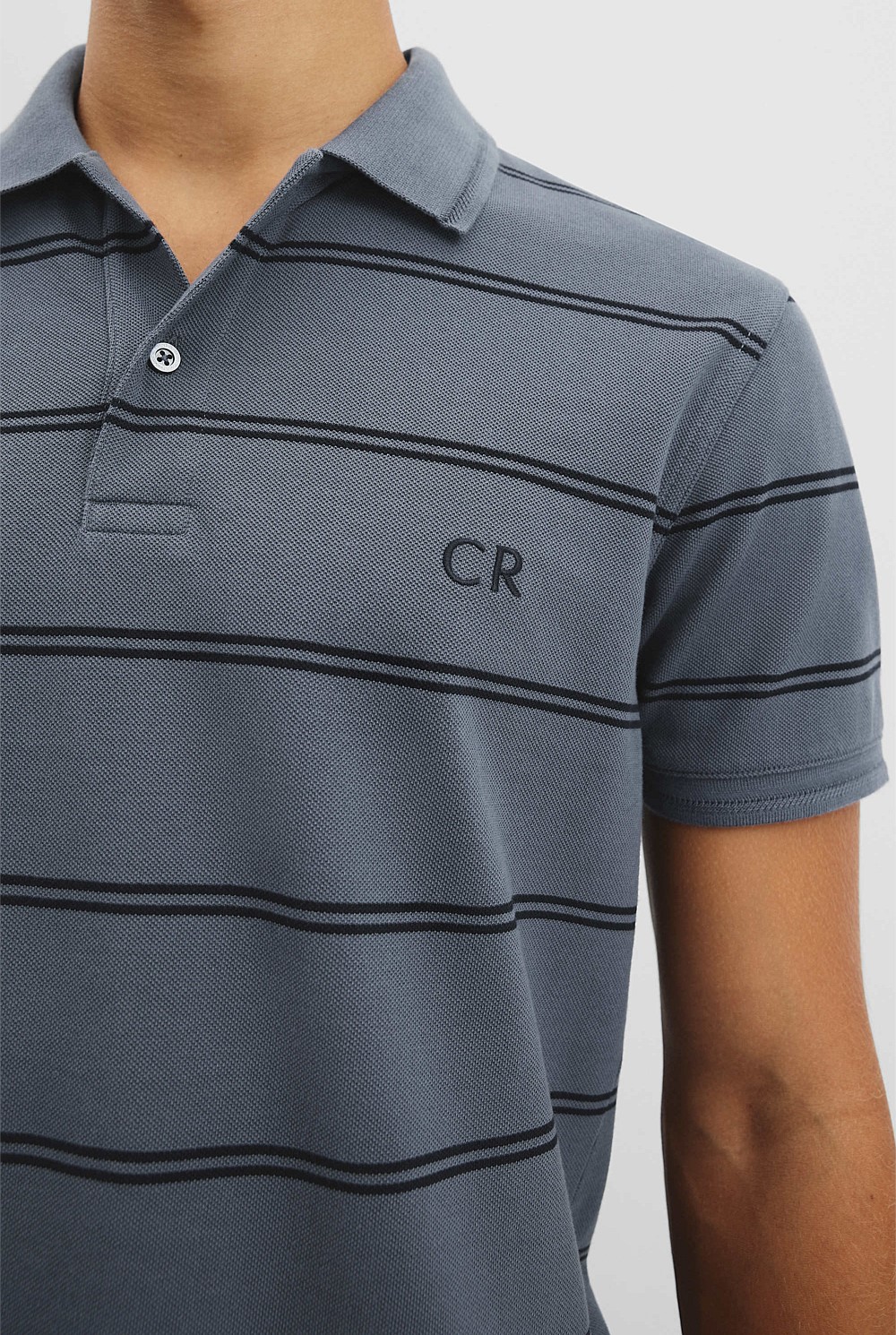 Australian Cotton Stripe Pique Polo