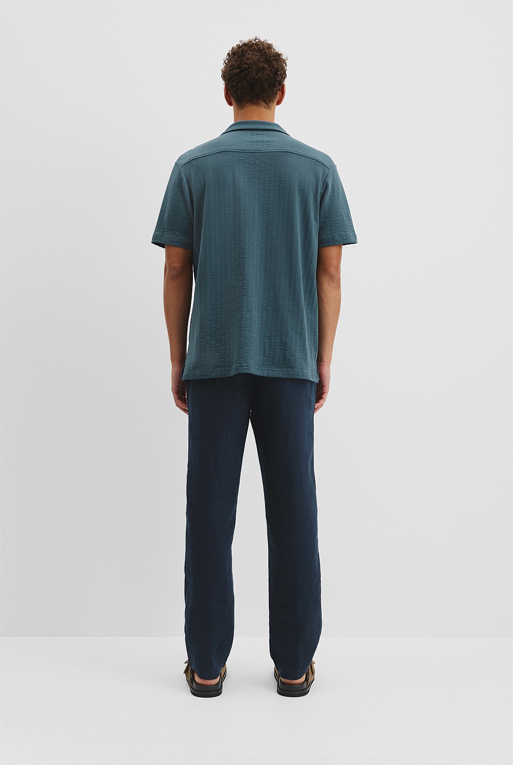 Short Sleeve Seersucker Cuban Shirt