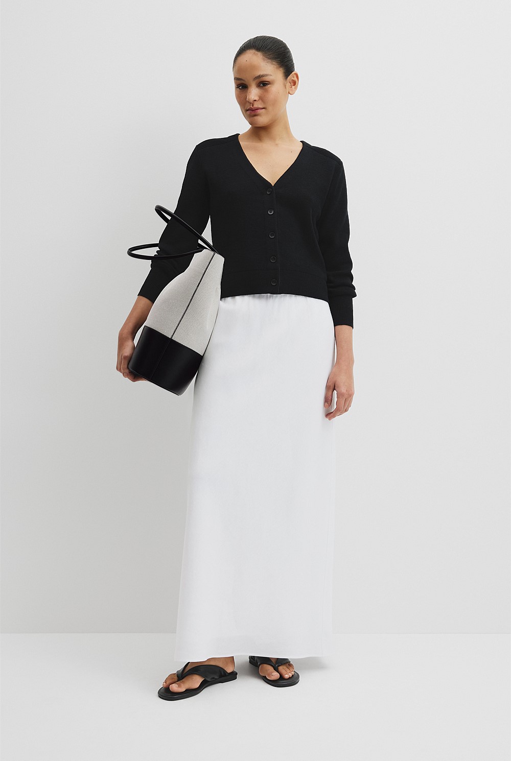 Organically Grown Cotton Linen Blend Knit Cardigan