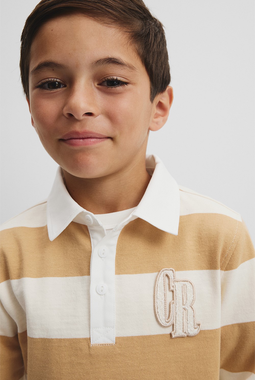 Organically Grown Cotton Block Stripe Rugby