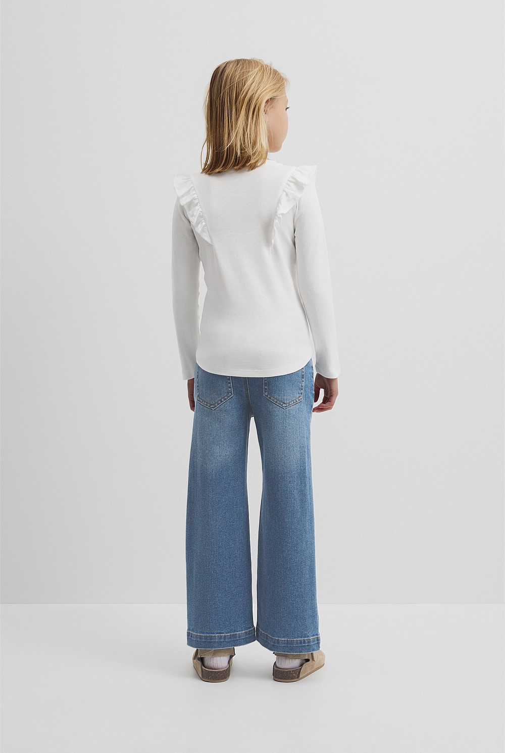 Long Sleeve Logo Frill T-Shirt