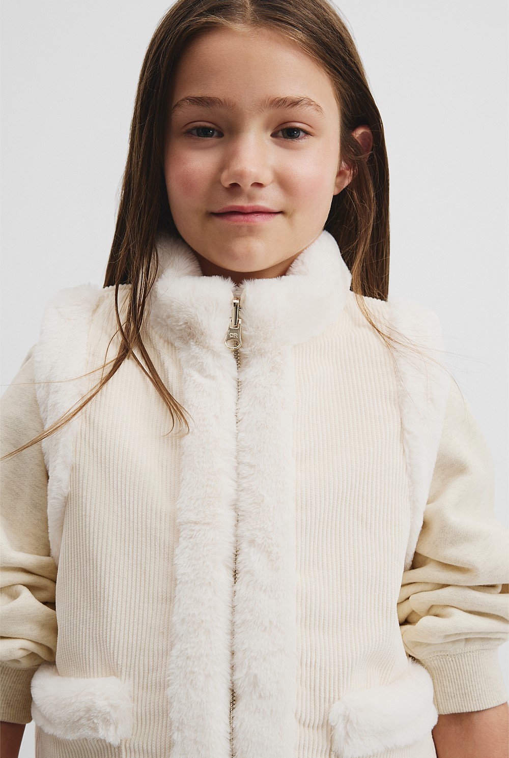 Reverse Faux Fur Vest