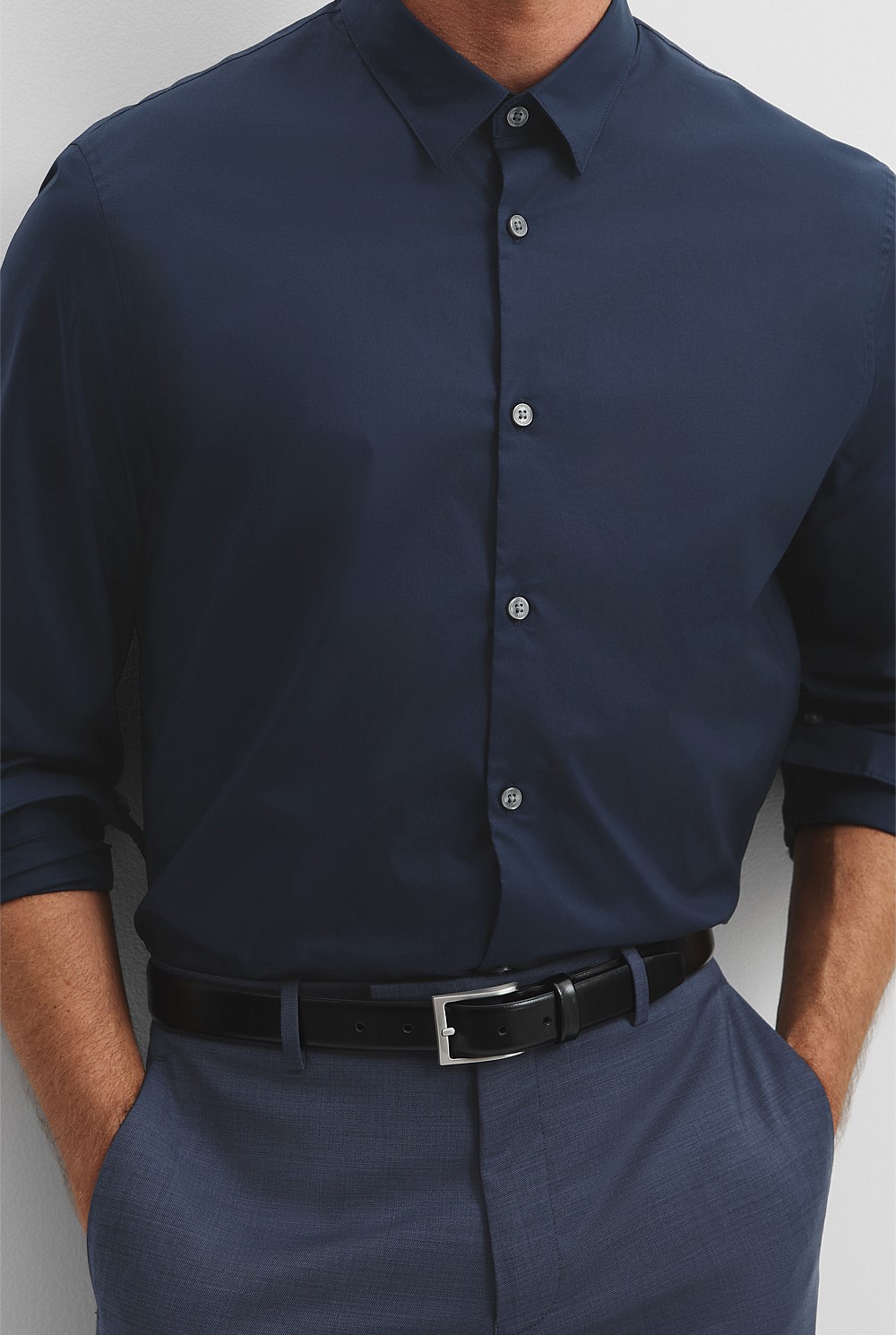 Slim Fit Stretch Cotton Shirt