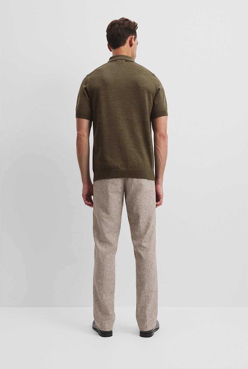 Australian Merino Short Sleeve Button Knit Polo