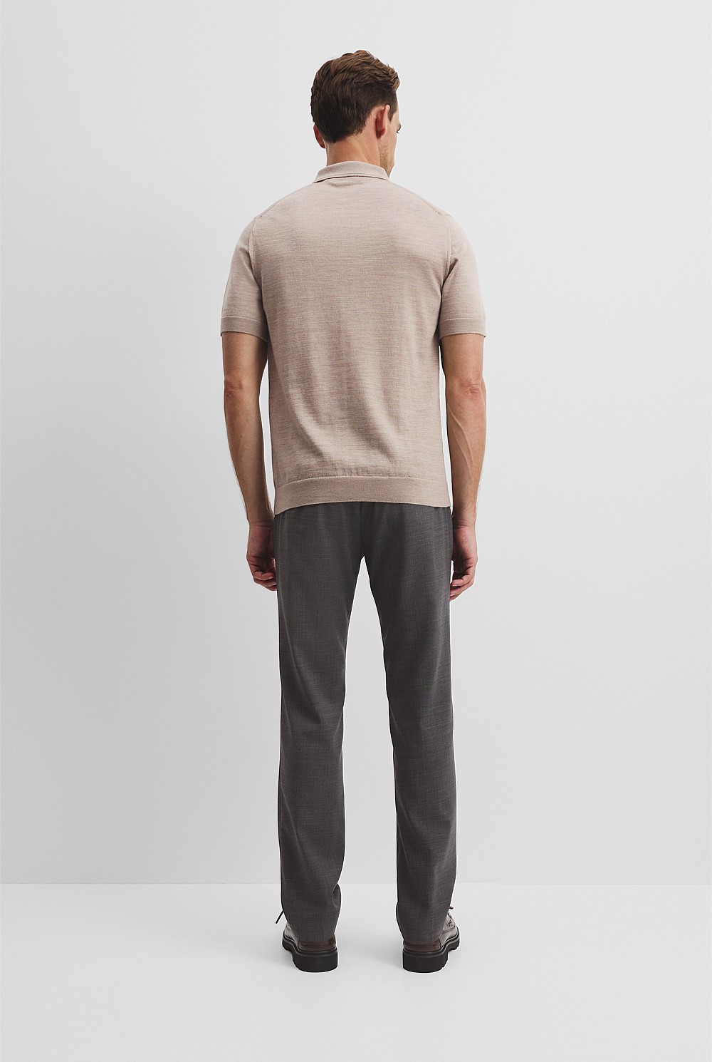 Australian Merino Short Sleeve Button Knit Polo