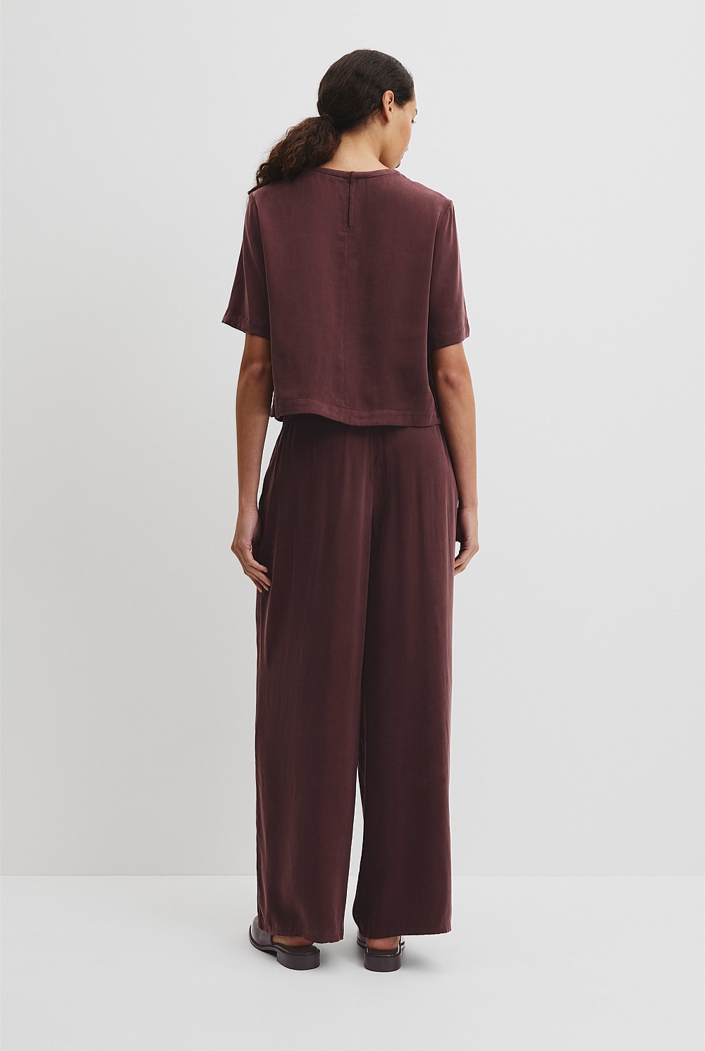 Short Sleeve Cupro Woven T-Shirt