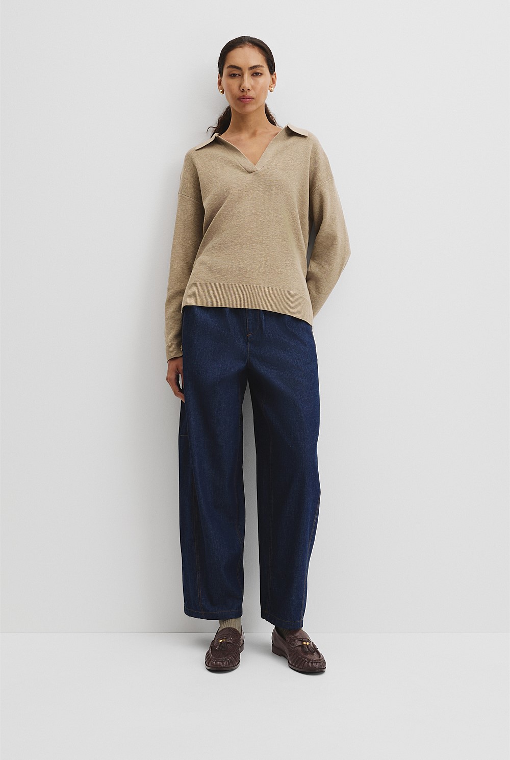 Cotton Linen Long Sleeve Knit