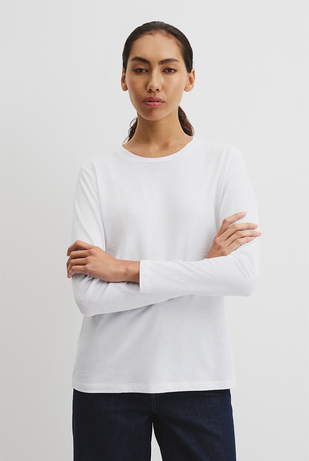 Australian Good Earth Cotton Textured Slub T-Shirt