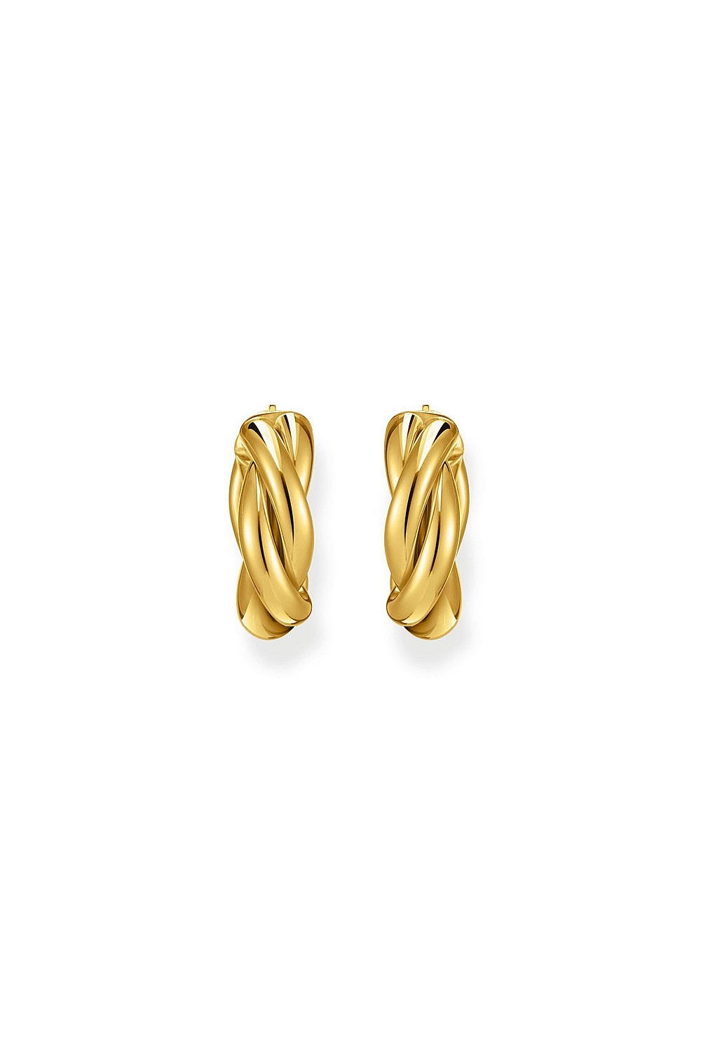 Twisted Hoop Earrings In Gold