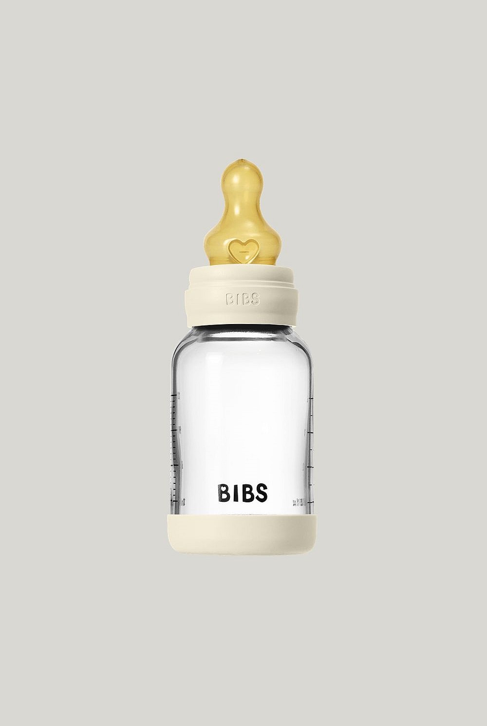 Glass Baby Bottle 120ml Latex - Ivory