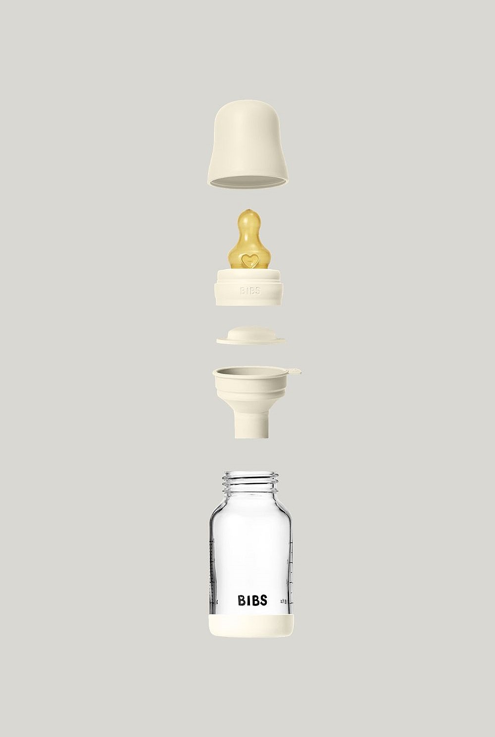Glass Baby Bottle 120ml Latex - Ivory