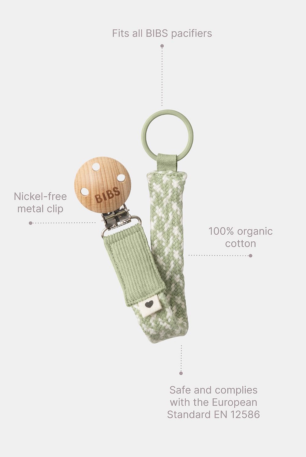 Pacifier Clip - Blush/ivory