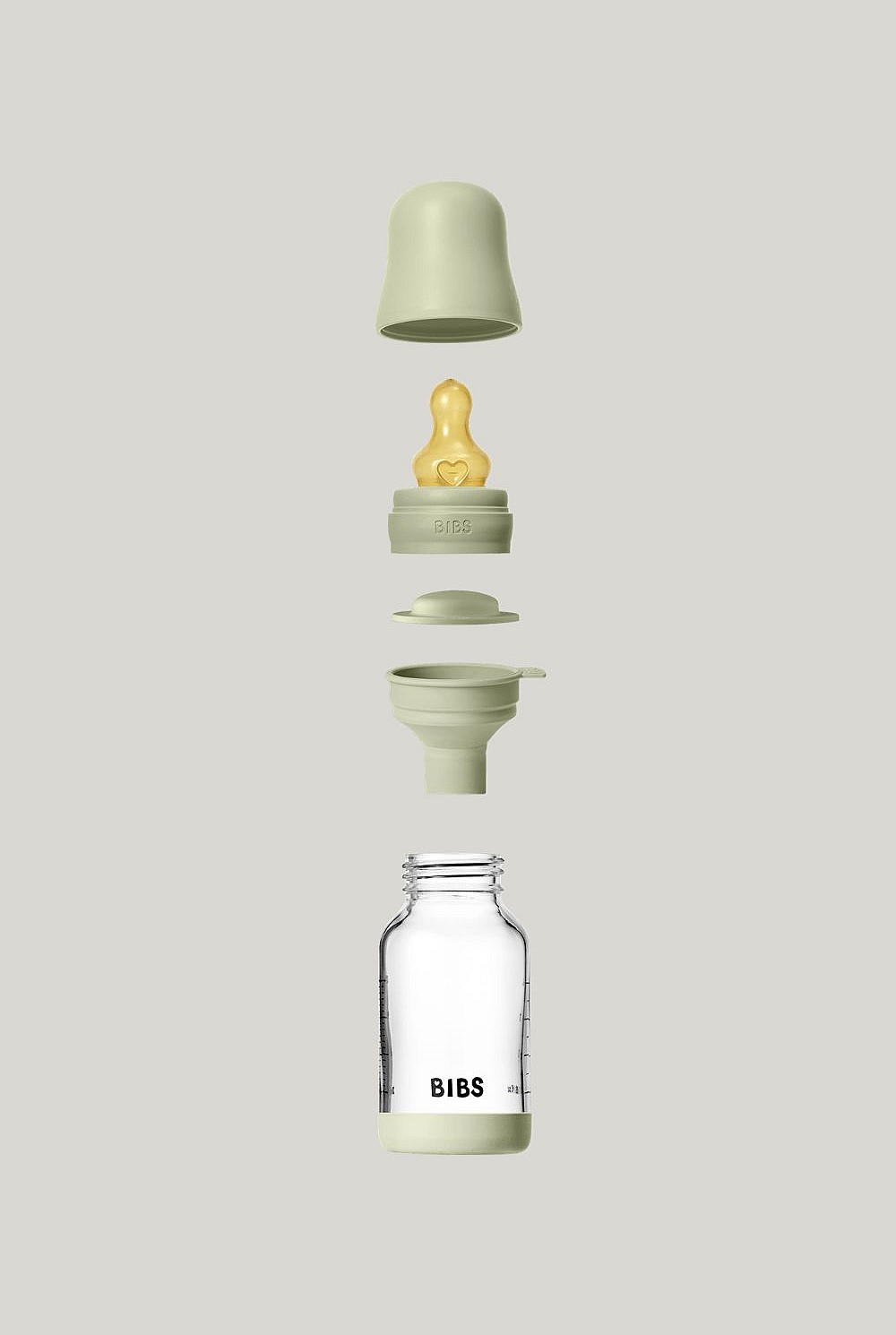 Glass Baby Bottle 120ml Latex - Sage