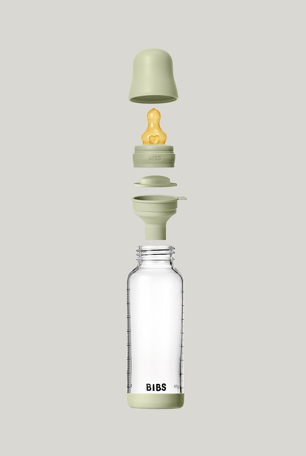 Glass Baby Bottle 240ml Latex - Sage
