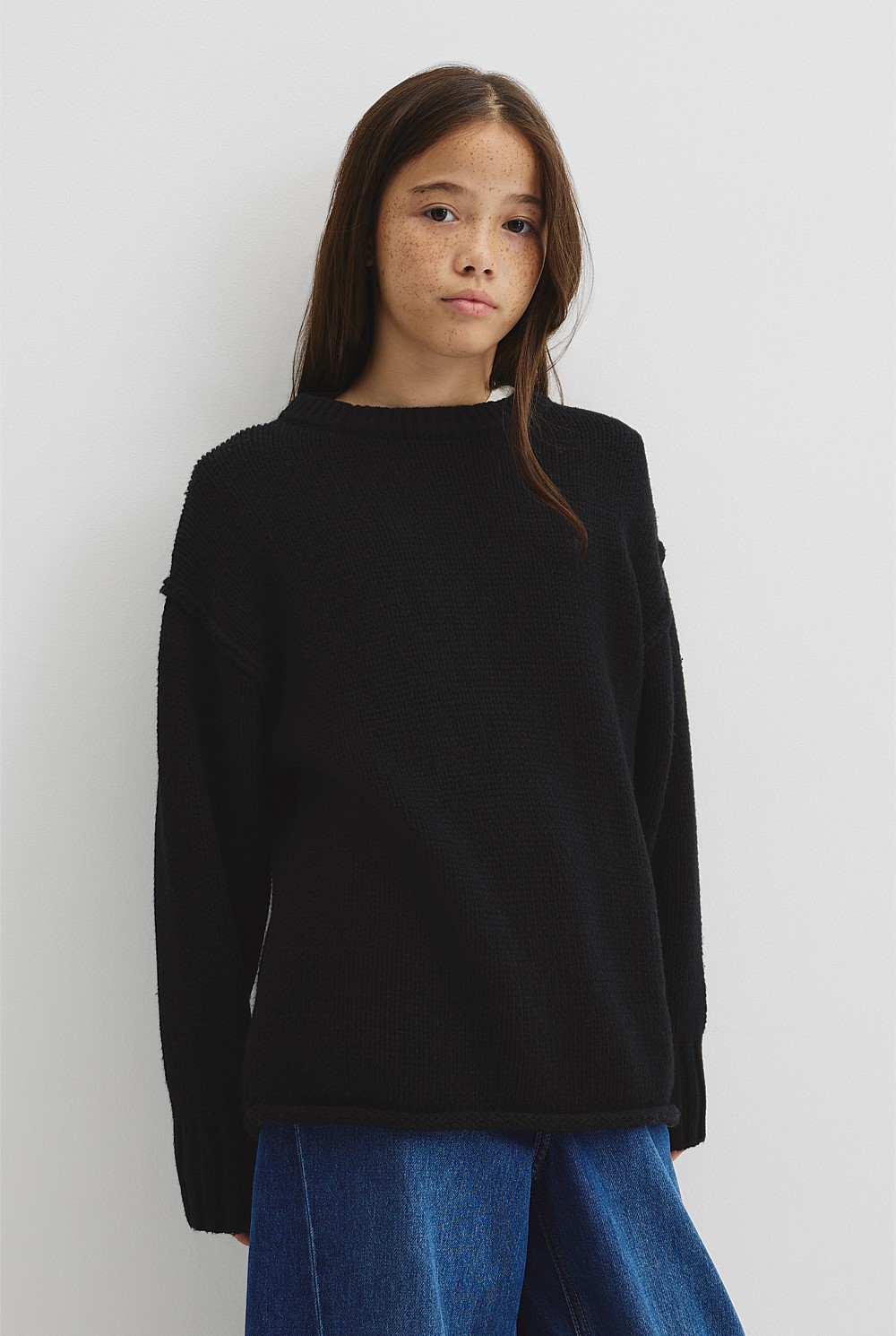 Teen Exposed Seam Knit