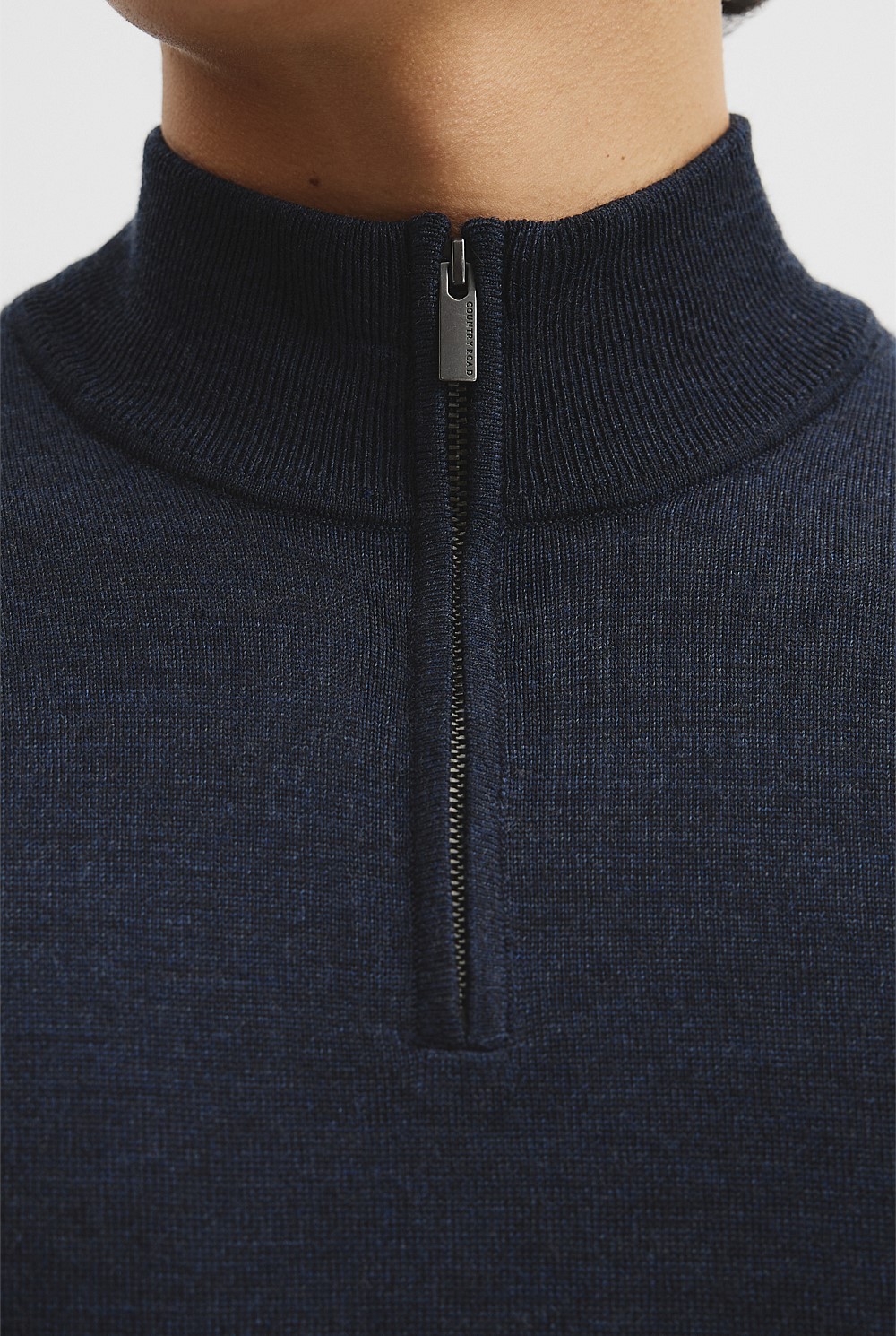 Australian Merino Long Sleeve Vam Half Zip Knit